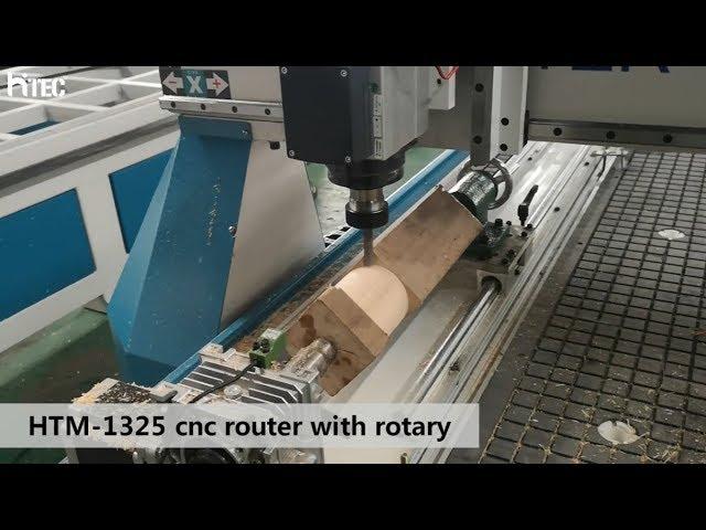 HITEC 4 axis cnc router with rotary for wood panel carving