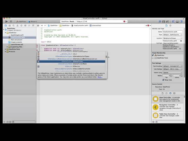 Xcode 6.2 swift DatePicker Tutorial Teil 1