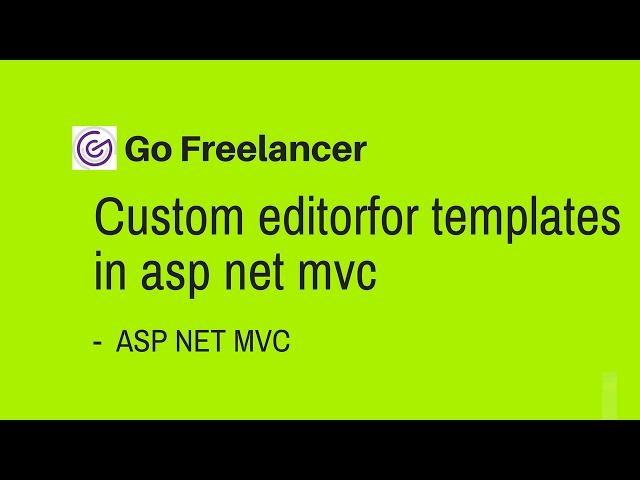 custom editorfor templates in asp net mvc