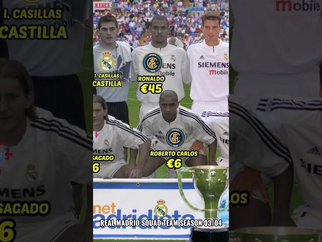 REAL MADRID SQUAD TEAM SEASON 2003/2004 | Transfer Value (ronaldo, zidane, figo)