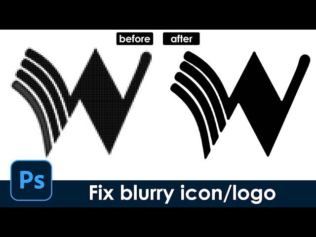 Fix blurry icon/logo make sharp edge-[Photoshop tutorial]  quick and easy