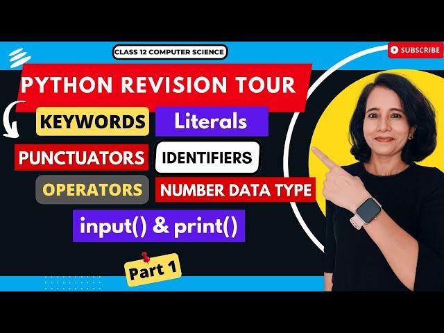 PYTHON REVISION TOUR - Part 1 | ONE SHOT | CBSE Class 12 Computer Science | Python Tokens 