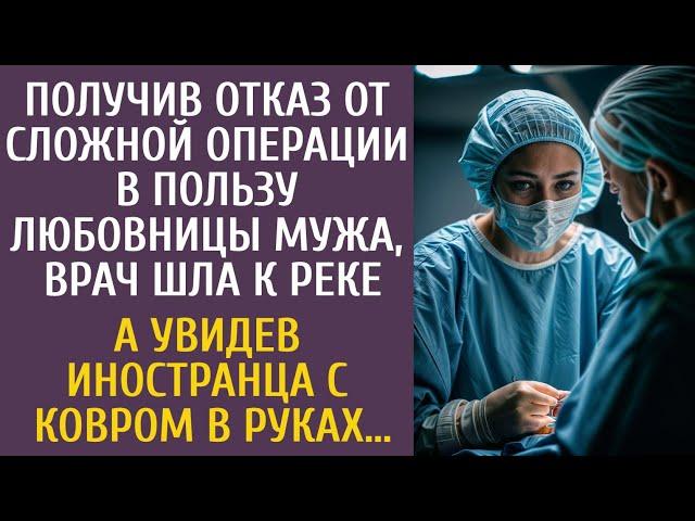 Получив отказ от операции в пользу любовницы мужа, врач шла к реке… А увидев иностранца с ковром…