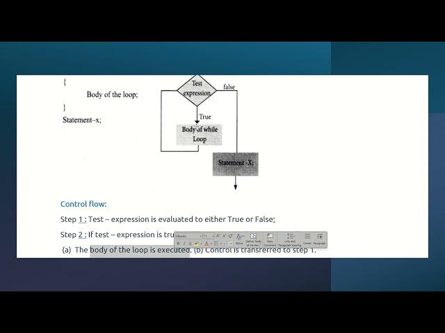 What is entry control loop  Explain any one of the entry control loop with suitable example