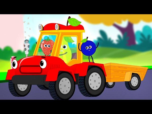 Wheels On The Tractor Go Round And Round, Vehicle Song for Kids