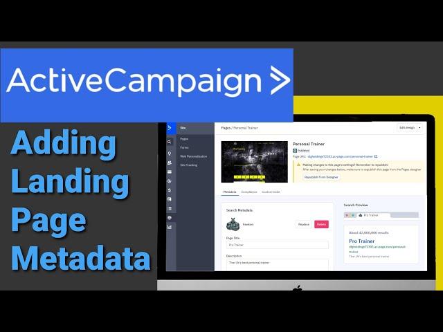 How To Add Metadata To ActiveCampaign Landing page (2023 Tutorial) (Timestamps In The Description)