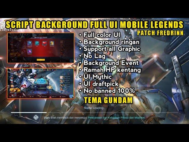 Script Background ML Tema Gundam Full UI Patch terbaru | Mobile legends