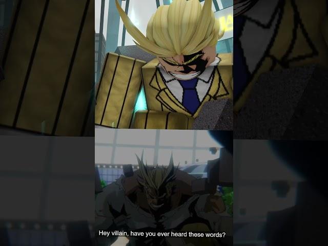 All might in ROBLOX Heroes Battlegrounds vs Anime