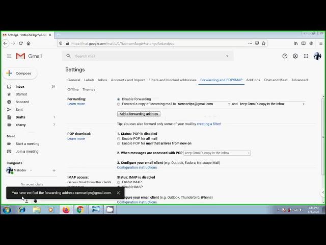 Gmail: how to forward emails to another account in Gmail