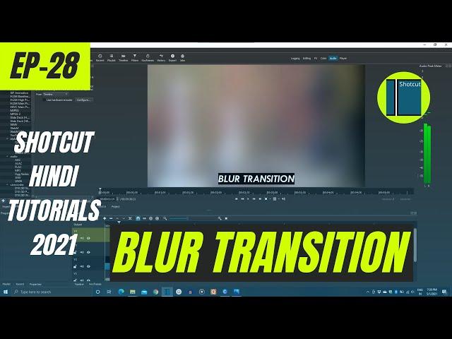 BLUR TRANSITION | SHOTCUT FREE VIDEO EDITING TUTORIALS | EP-28 | HINDI