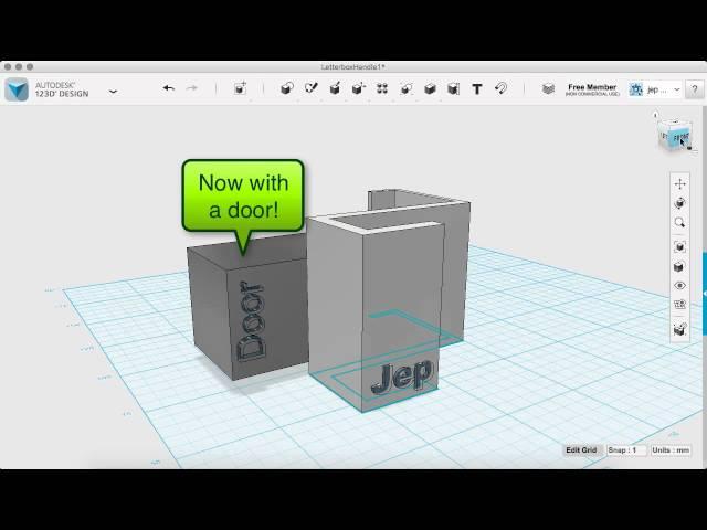 3D rendering of handle for letterbox door