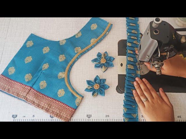 Paithani saree blouse back neck design || cutting and stitching back neck blouse design || blouse