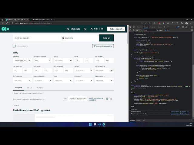 Scraping OLX using browser dev tools