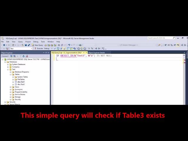 MSSQL - Check if table exists in SQL Server