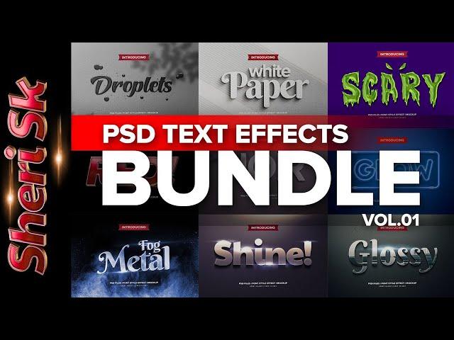 3D Text Effects Templates Download  |Sheri Sk |Text Effect PSD|