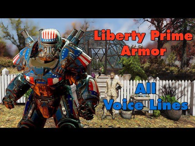 Liberty Prime Power Armor. All Phrases | Fallout 76