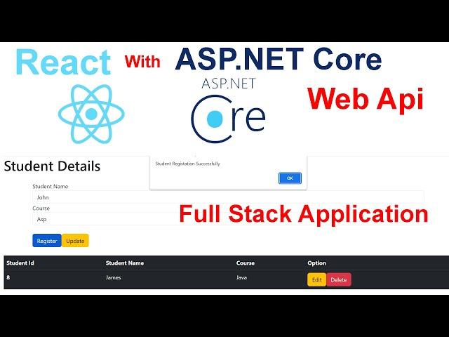 React with Asp.Net Core web Api Full Stack Crud Application