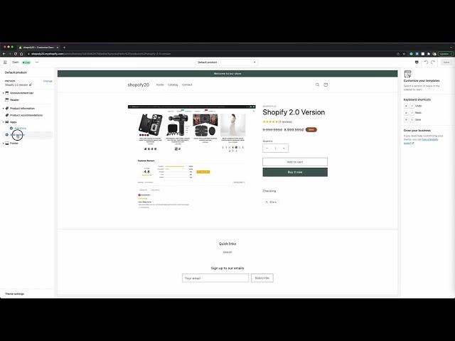 Ryviu - adding Review Widget section for product page on Shopify 2.0 online store theme