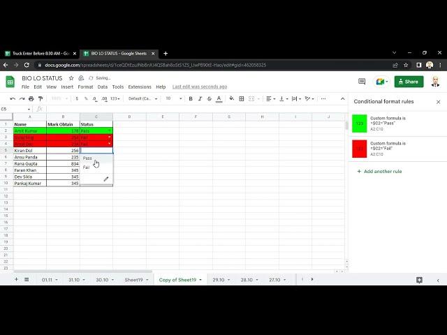 Google sheets conditional formatting highlight entire whole row if cell contains text