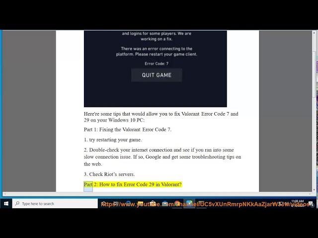Fix Valorant Error Code 7 & 29 on Windows 10