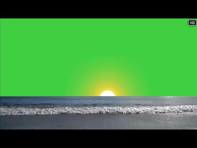 Beautiful Morning Beach with Sunrise Green Screen Background Effect HD Footage