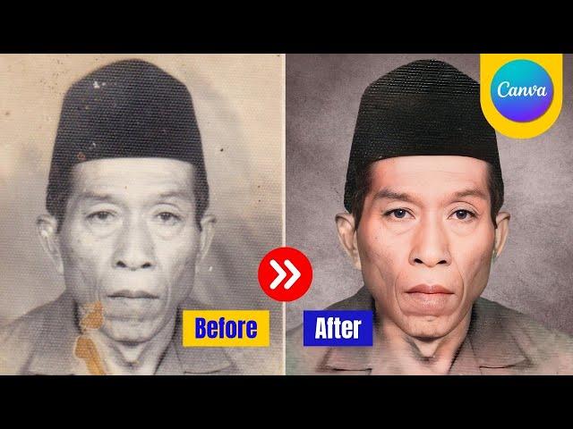 Cara memperbaiki foto lama yang rusak dengan ai di canva