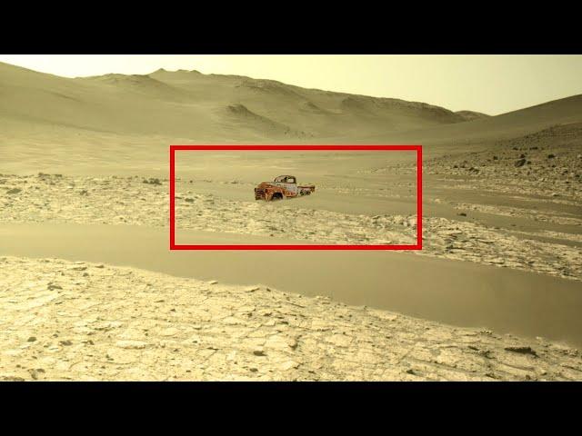 Live on Mars UHD Latest Perseverance today's picture A Old pickup truck stuck Martian sand Sol 1219