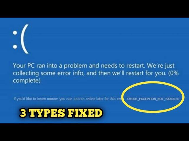 kmode exception not handled windows 11