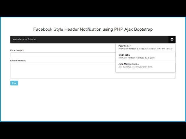 How to Create Facebook Notification System in PHP with Ajax