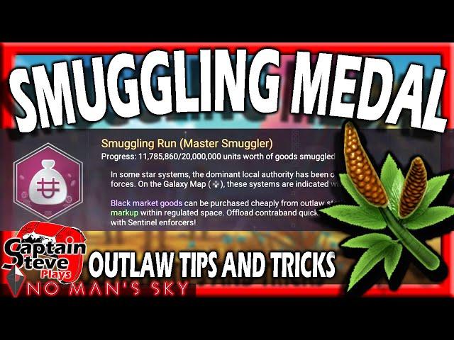 No Man's Sky Smuggling Medal Milestone Tips and Tricks Nip Nip Farming Captain Steve Base NMS