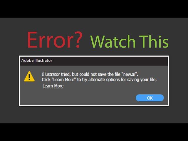 Illustrator Tried, but could not save the file | [FIX] 100% Solved 2021