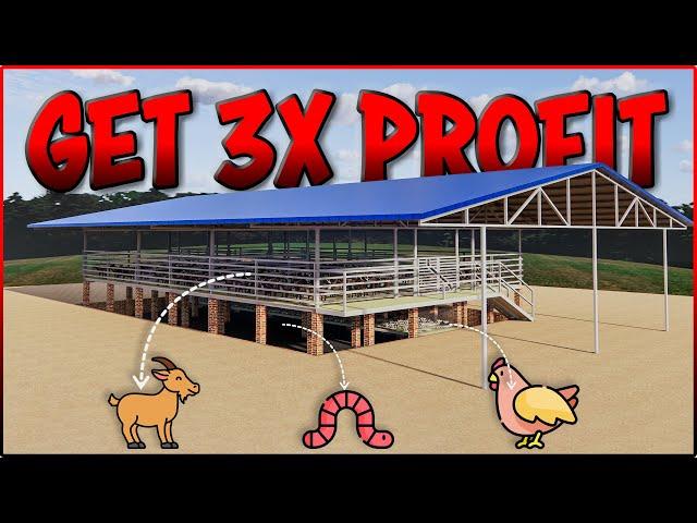 Integrated GOAT, CHICKEN and Verm compost Farming System | 3D Farm Design