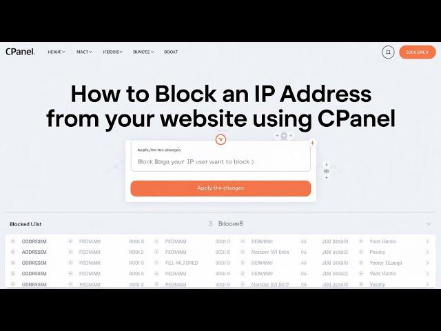 How to Block an Ip Address From Your Website Using Cpanel