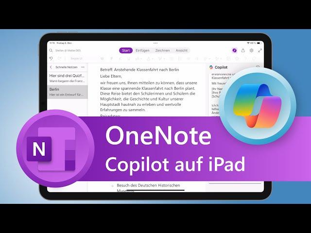 🟣 OneNote für iPad - jetzt mit Copilot!  KI-Assistent auf dem Tablet nutzen