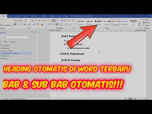 Cara Membuat Bab dan Sub Bab Otomatis di Word Terbaru! BAB dan SUB BAB Otomatis!