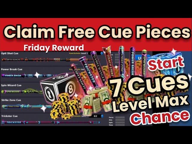 Claim Free Cue Pieces to Level Max 7 Cues in 8 Ball Pool