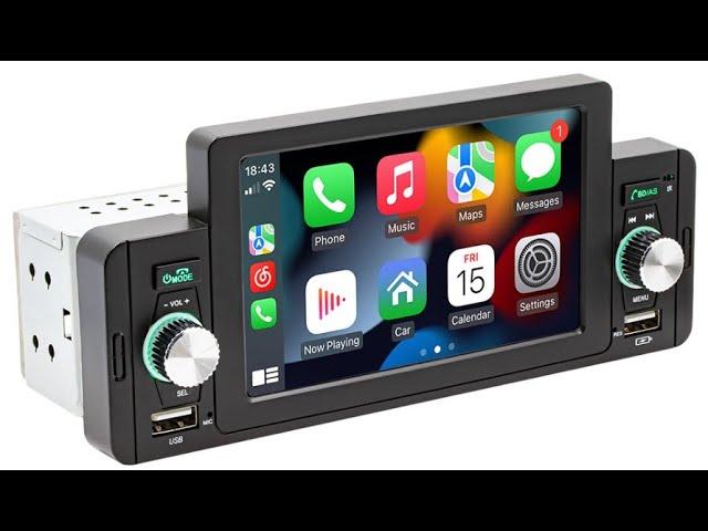 Bestree single 1 din car radio mp5 player with carplay android auto mirror link