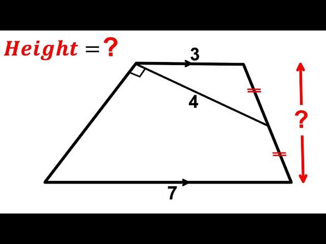 Can you find the Height of the Trapezoid? | (Trapezium) | #math #maths | #geometry