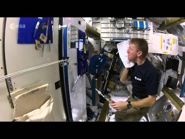 Tim Peake's space shower