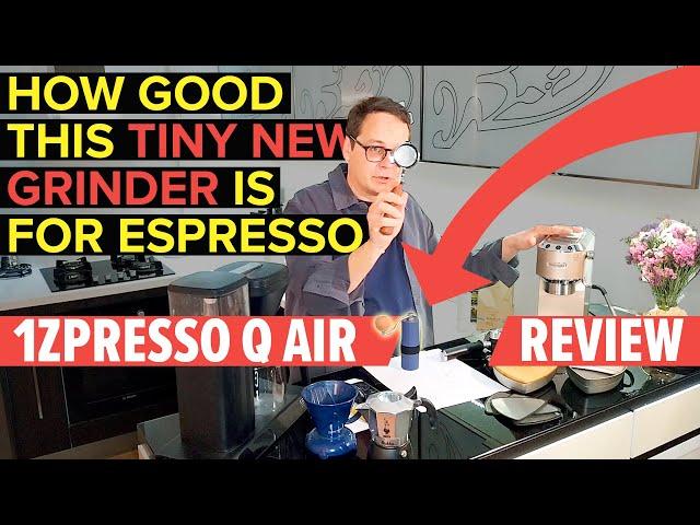 1Zpresso Q Air Grinder Review. Heptagonal burrs tested for espresso and compared with Timemore C3