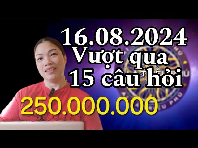 AI LÀ TRIỆU PHÚ MỚI NHẤT. 16/08/2024 - Vượt qua câu 15 đầy may mắn - GAME HAY TRÍ TUỆ