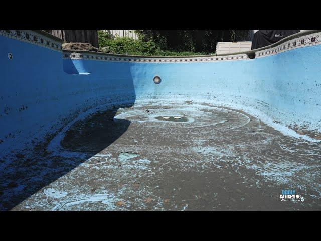 Pressure Washing a DIRTY pool. WOW! (Oddly Satisfying Pressure Washing)