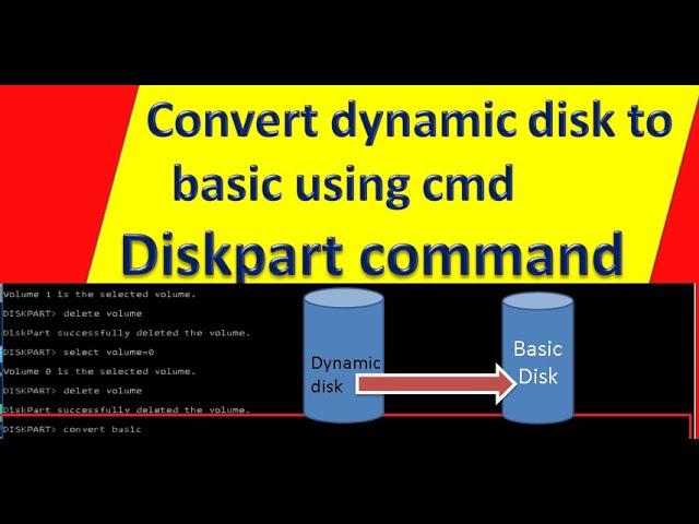 how to convert dynamic disk to basic disk with command prompt | dynamic disk to basic windows 10