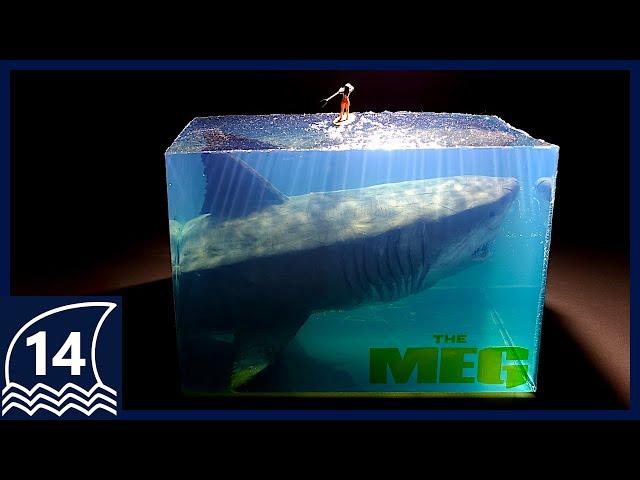 Build an impressive scene from "THE MEG"【thalassophobia/Megalodon/shark/Resin art/Diorama】