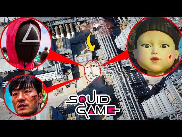 DRONE CATCHES SQUID GAME 2 DOLL, GUARDS & PRISONERS PLAYING RED LIGHT GREEN LIGHT IN REAL LIFE!