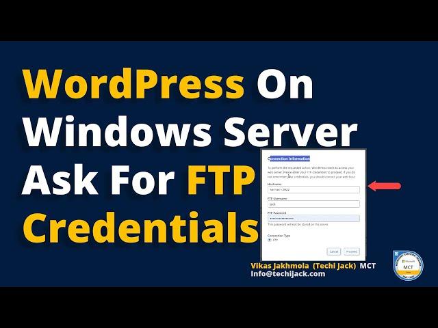 WordPress Prompt for FTP Credentials on Windows server | Fixing FTP Credential Error on WordPress