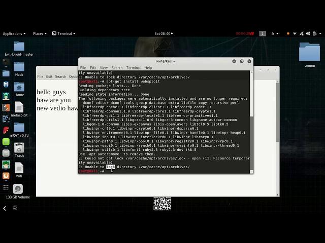 How To Fix Proplm  /var/lib/apt/lists/lock and /var/cache/apt/archives/lock In Kali Linux 2019