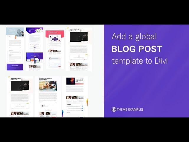 Add a global blog post template to Divi 4.0