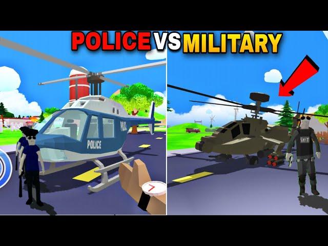 POLICE HELICOPTER VS MILITARY HELICOPTER | DUDE THEFT WARS .EXE