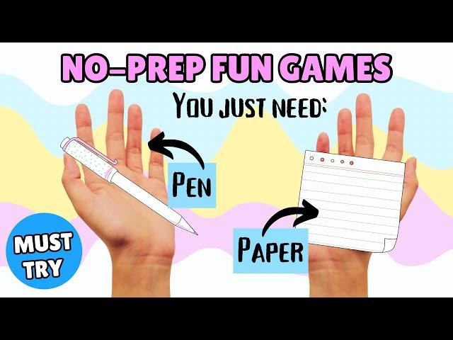 NO PREPARATION: Games & Activities for English Class! ONLY Pens & Papers